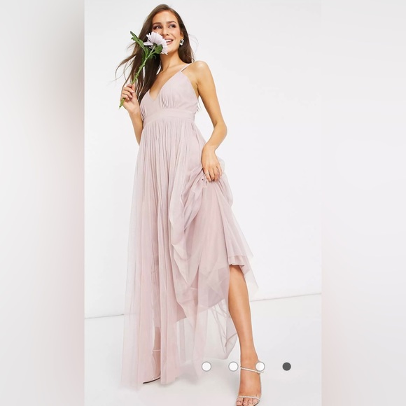 Anaya tulle plunge front maxi dress - Picture 4 of 4